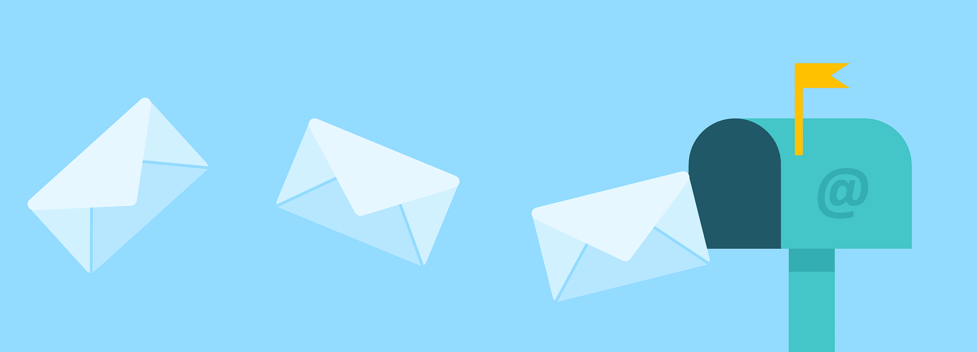 Stock image of some letters flying into a mailbox