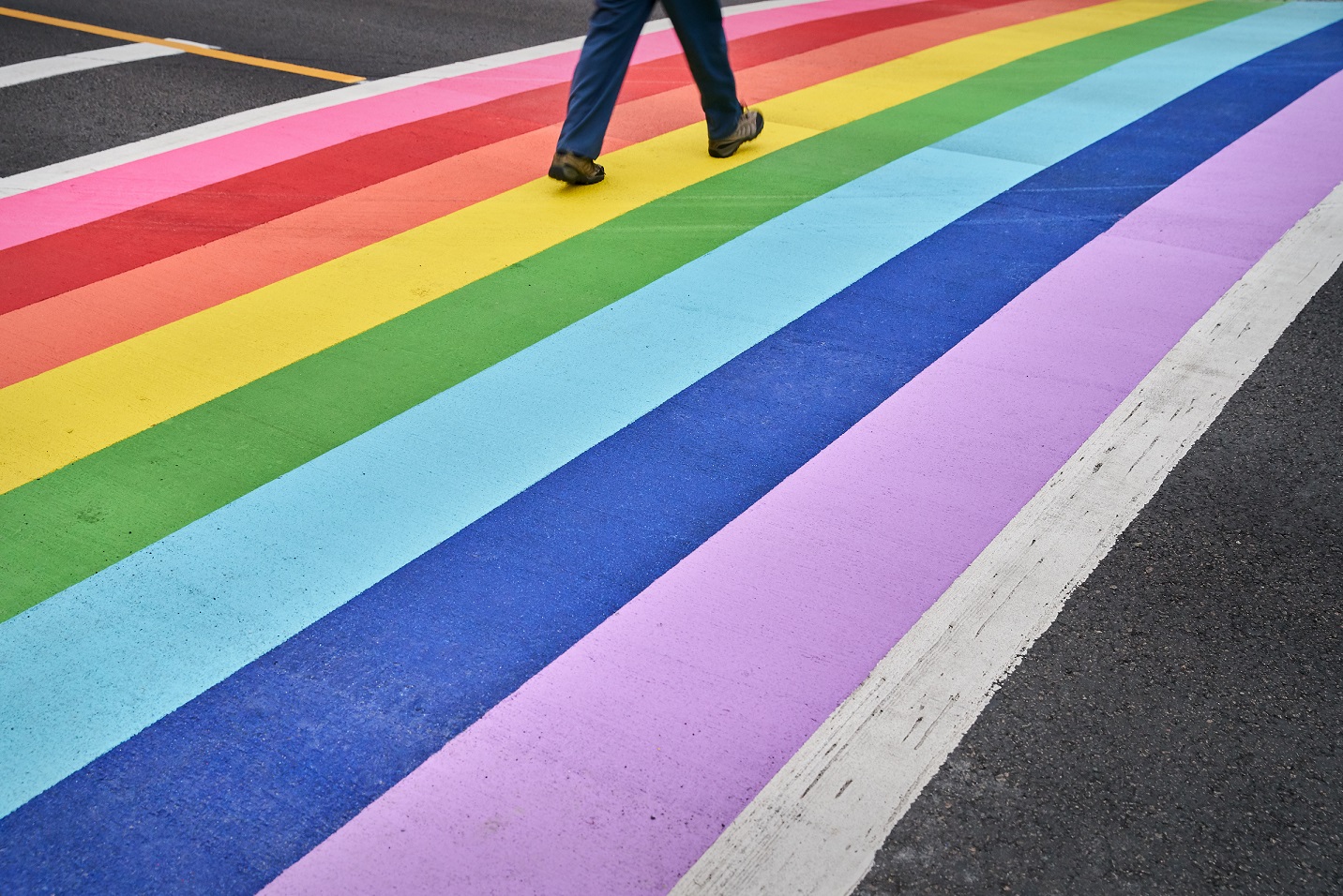 Rainbow crosswalk for Pride