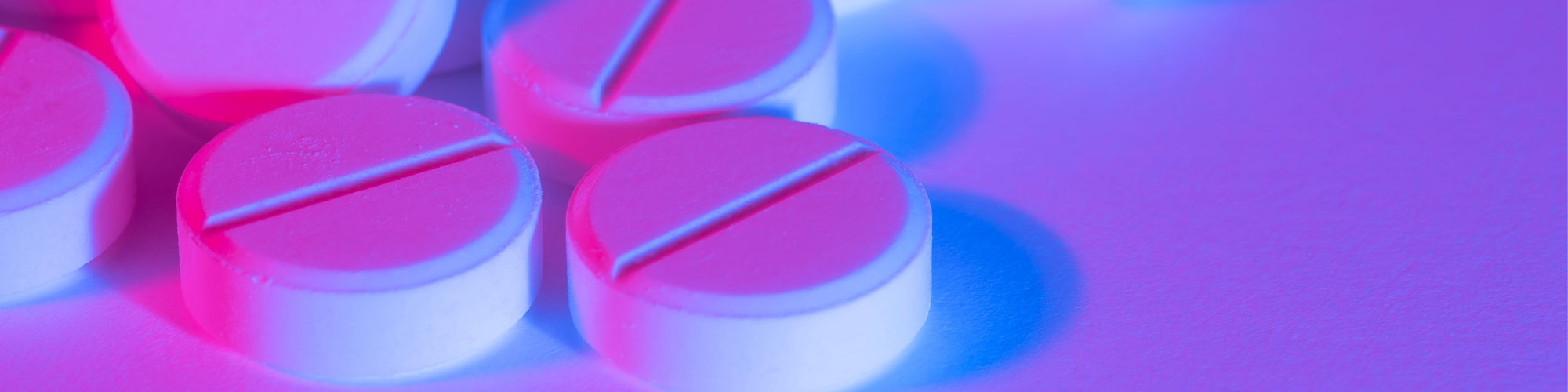 Substance Use Banner - pink illuminated pills