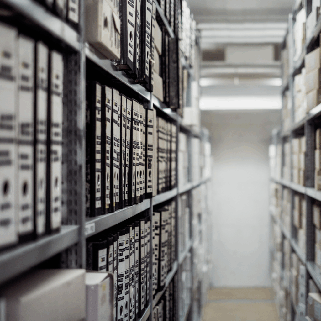 an image of files on shelves