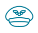 Air captain's hat icon. 