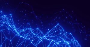 Stylised image of glowing blue connecting networks