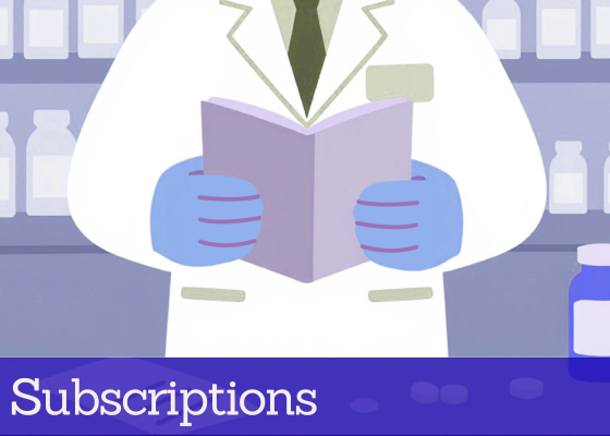 Researcher reading a scientific journal in a laboratory setting, representing access to medical research content